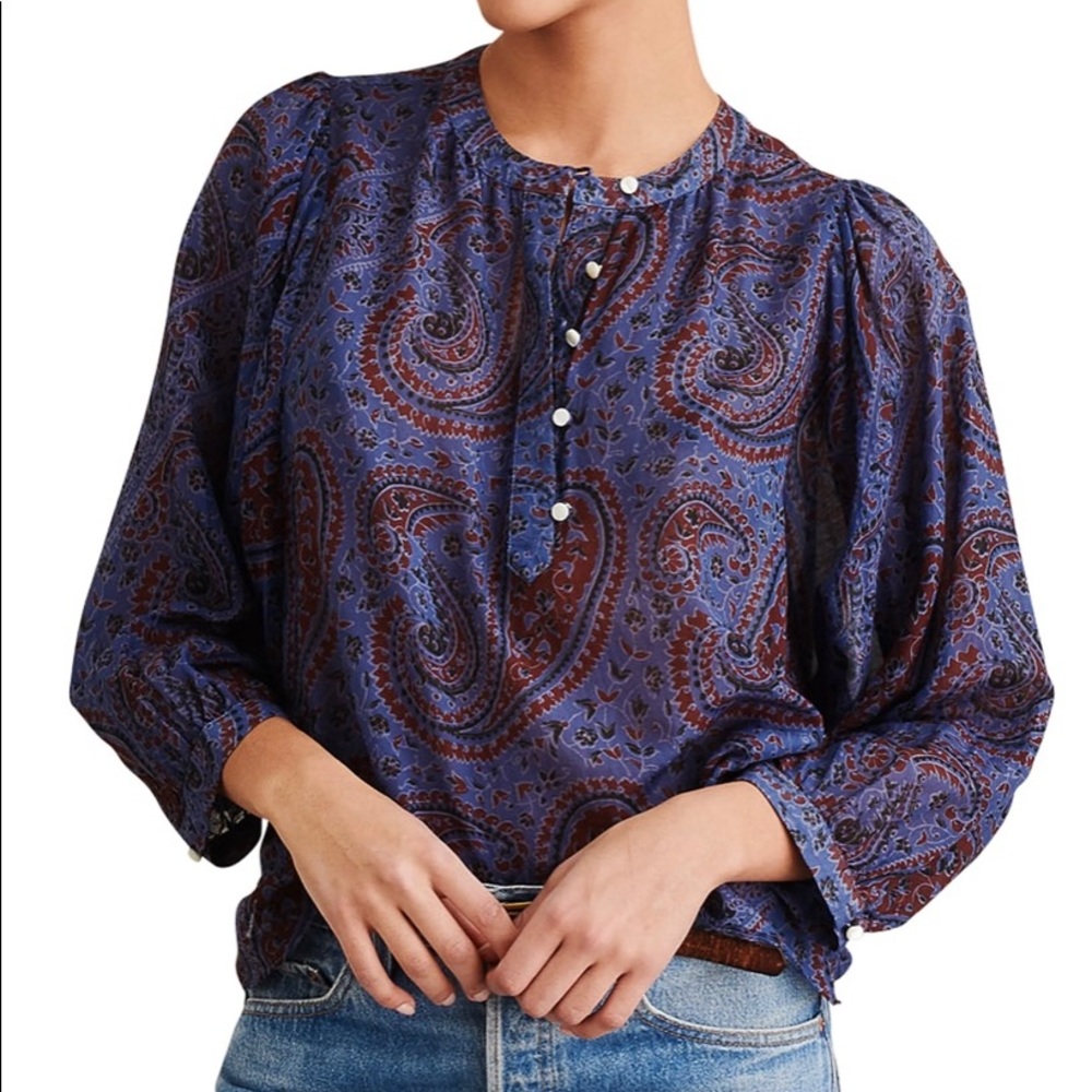 Alex Mill Easy popover top in paisley size S